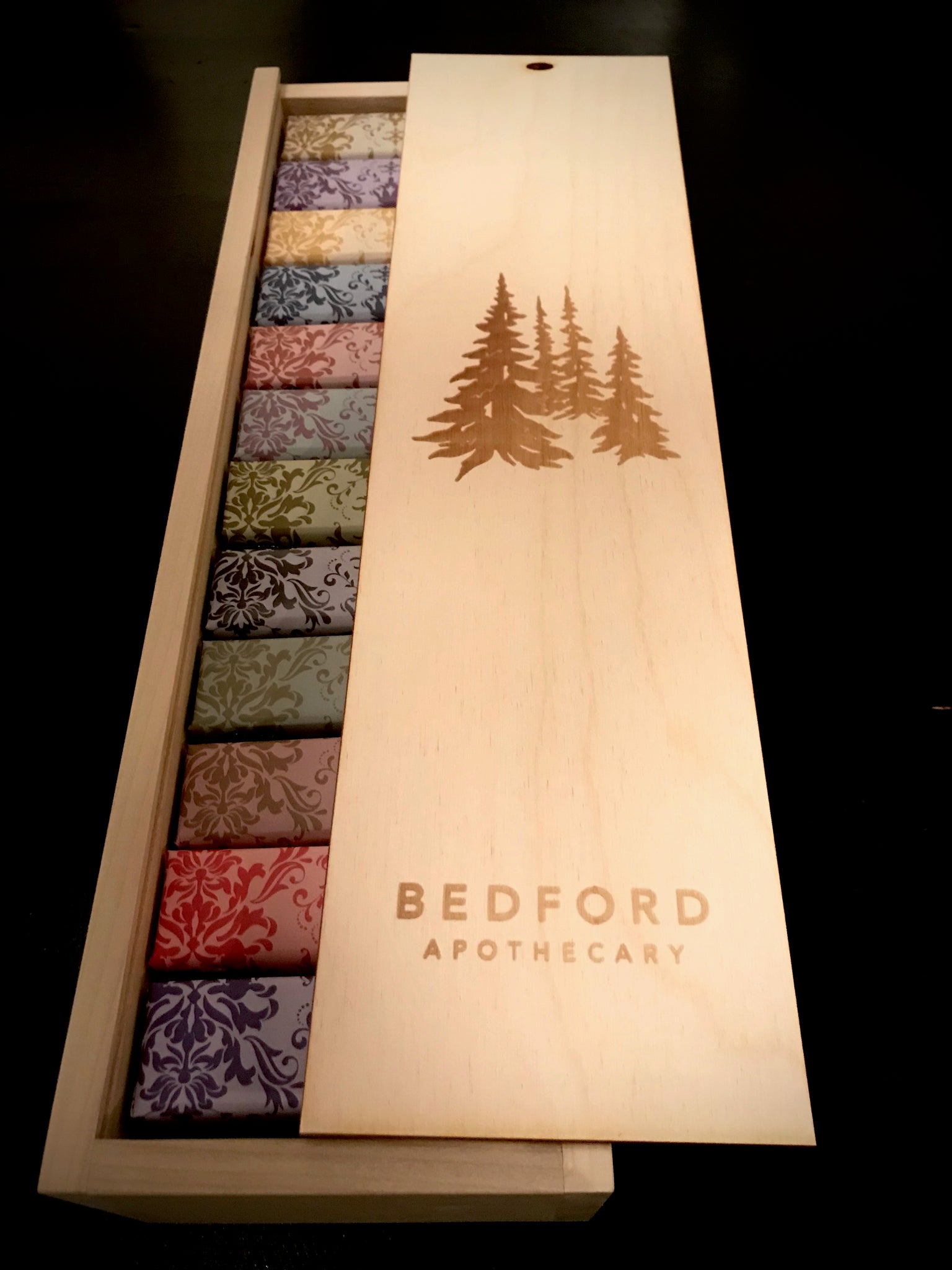 12 Bar Soap Handmade Wood Gift Box